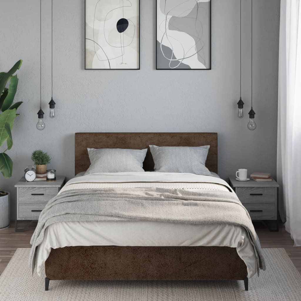 vidaXL Noptiere, 2 buc., gri sonoma, 40x41x40 cm, lemn prelucrat vidaXL Noptiere, 2 buc., gri sonoma, 40x41x40 cm, lemn prelucrat