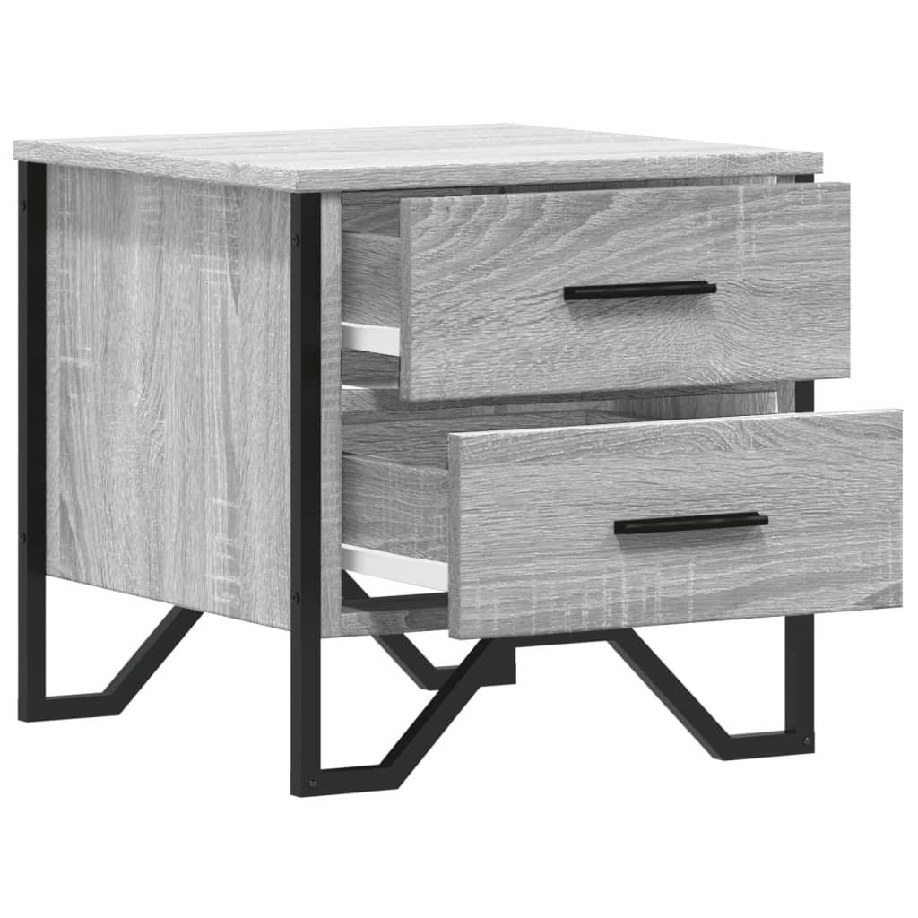 vidaXL Noptiere, 2 buc., gri sonoma, 40x41x40 cm, lemn prelucrat vidaXL Noptiere, 2 buc., gri sonoma, 40x41x40 cm, lemn prelucrat