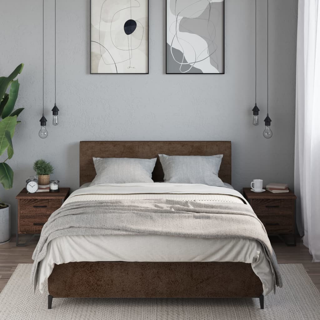 vidaXL Noptiere, 2 buc., stejar maro, 40x41x40 cm, lemn prelucrat