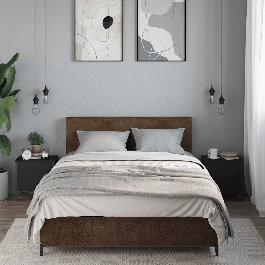 vidaXL Noptiere, 2 buc., negru, 40 x 30 x 40 cm, PAL