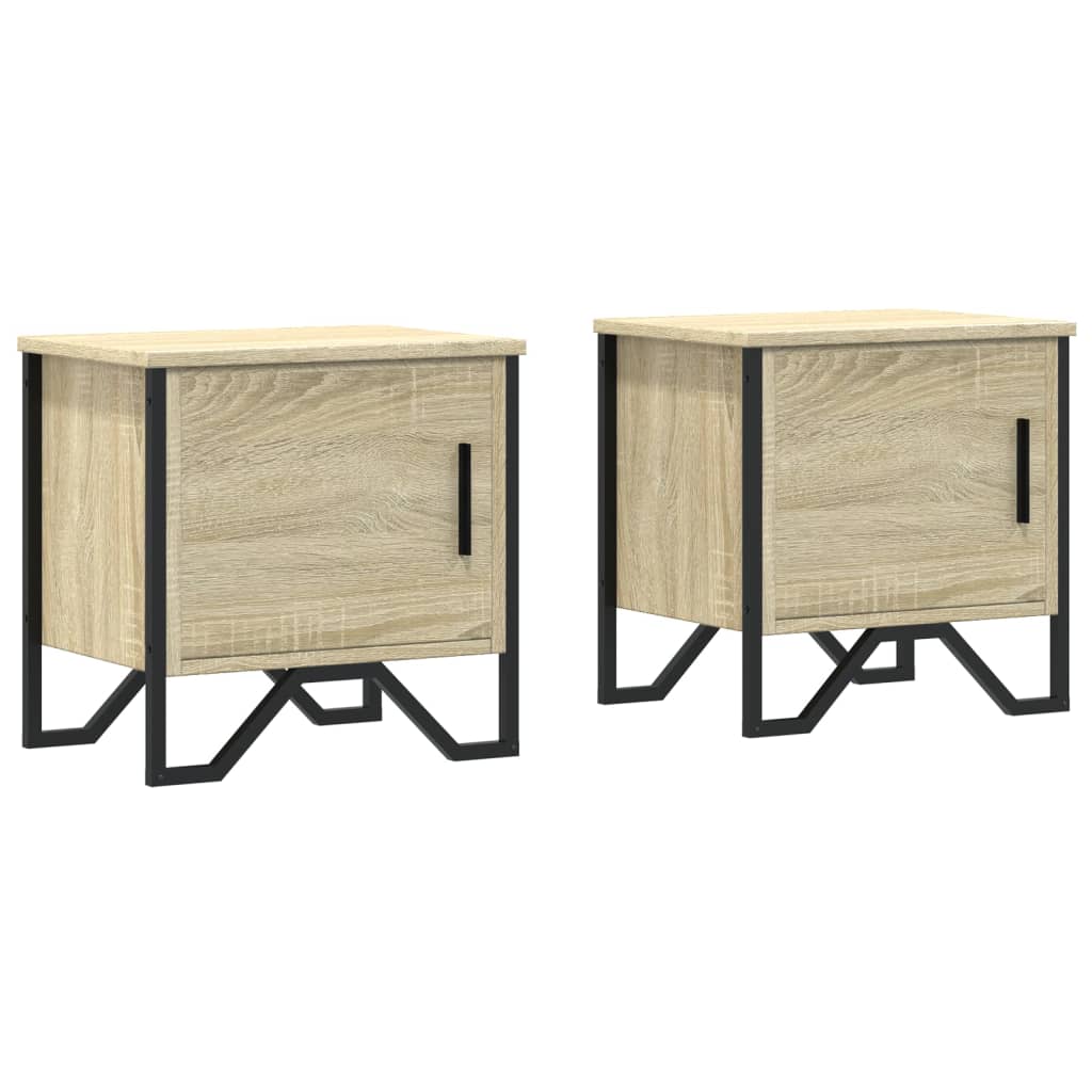 vidaXL Noptiere, 2 buc., stejar Sonoma, 40 x 30 x 40 cm, PAL vidaXL Noptiere, 2 buc., stejar Sonoma, 40 x 30 x 40 cm, PAL