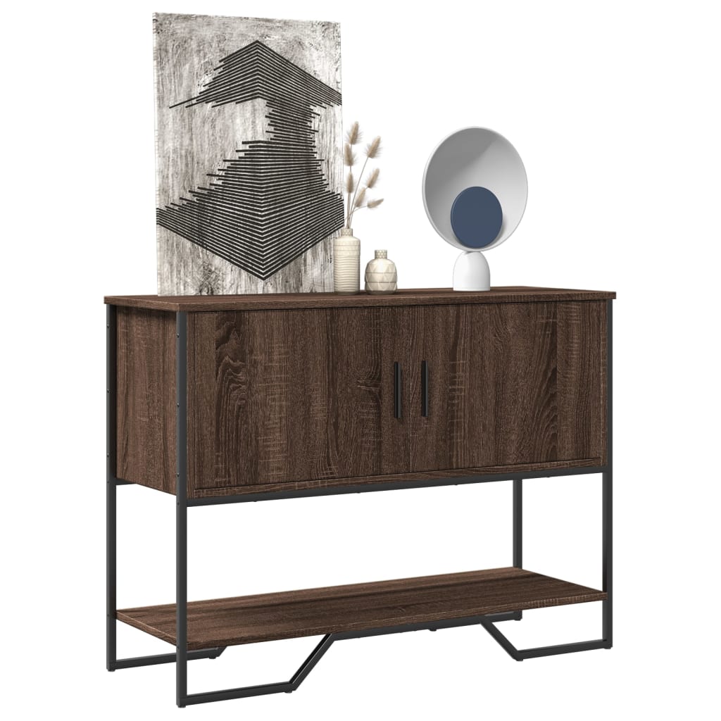vidaXL Măsuță consolă, stejar maro, 100x35x74,5 cm, lemn prelucrat vidaXL Măsuță consolă, stejar maro, 100x35x74,5 cm, lemn prelucrat