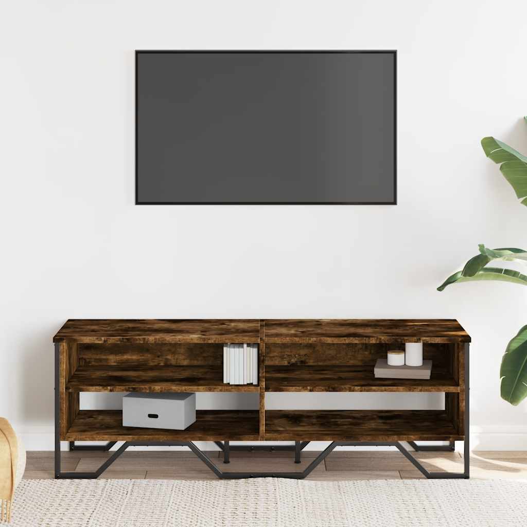 vidaXL Dulap TV, stejar fumuriu, 122x34x41 cm, lemn prelucrat