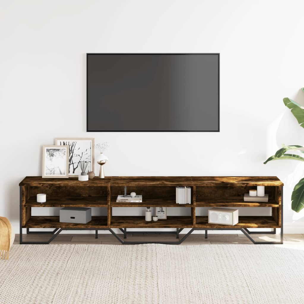 vidaXL Dulap TV, stejar fumuriu, 180x34x41 cm, lemn prelucrat vidaXL Dulap TV, stejar fumuriu, 180x34x41 cm, lemn prelucrat