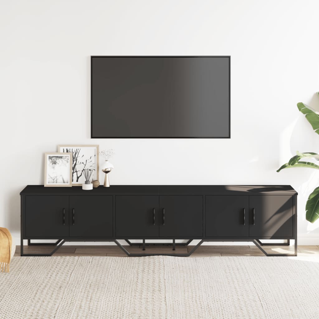 vidaXL Dulap TV, negru, 180x34x41 cm, lemn prelucrat vidaXL Dulap TV, negru, 180x34x41 cm, lemn prelucrat