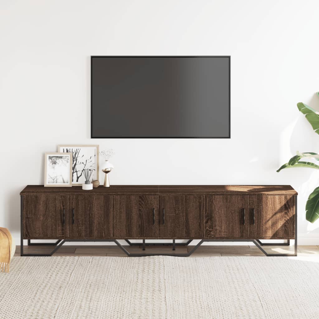 vidaXL Dulap TV, stejar maro, 180x34x41 cm, lemn prelucrat vidaXL Dulap TV, stejar maro, 180x34x41 cm, lemn prelucrat