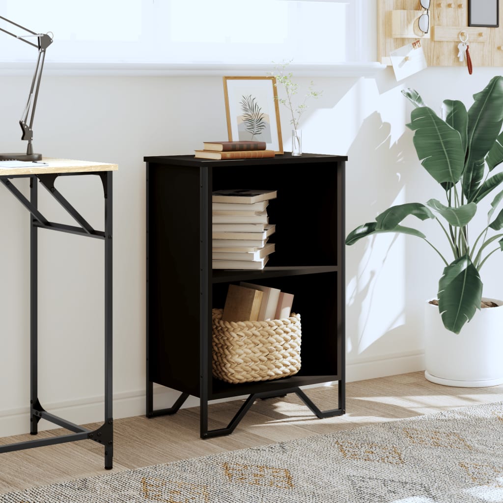 vidaXL Bibliotecă, negru, 50x31x74,5 cm, lemn prelucrat