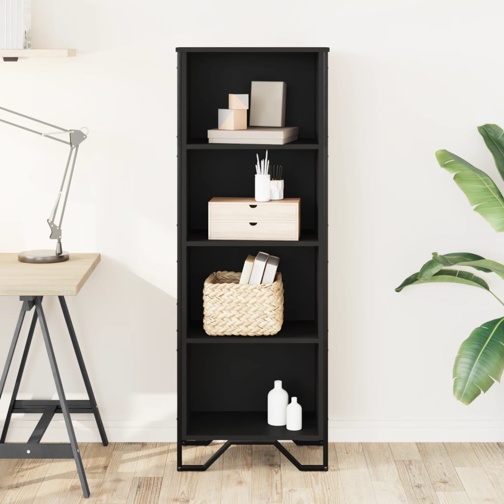 vidaXL Bibliotecă, negru, 50x31x137,5 cm, lemn prelucrat vidaXL Bibliotecă, negru, 50x31x137,5 cm, lemn prelucrat