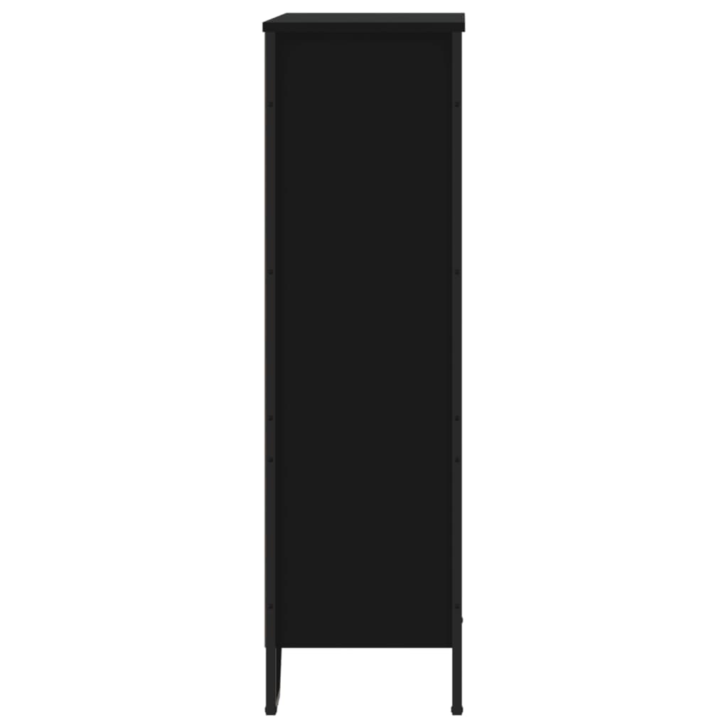 vidaXL Bibliotecă, negru, 80x31x106 cm, lemn prelucrat vidaXL Bibliotecă, negru, 80x31x106 cm, lemn prelucrat