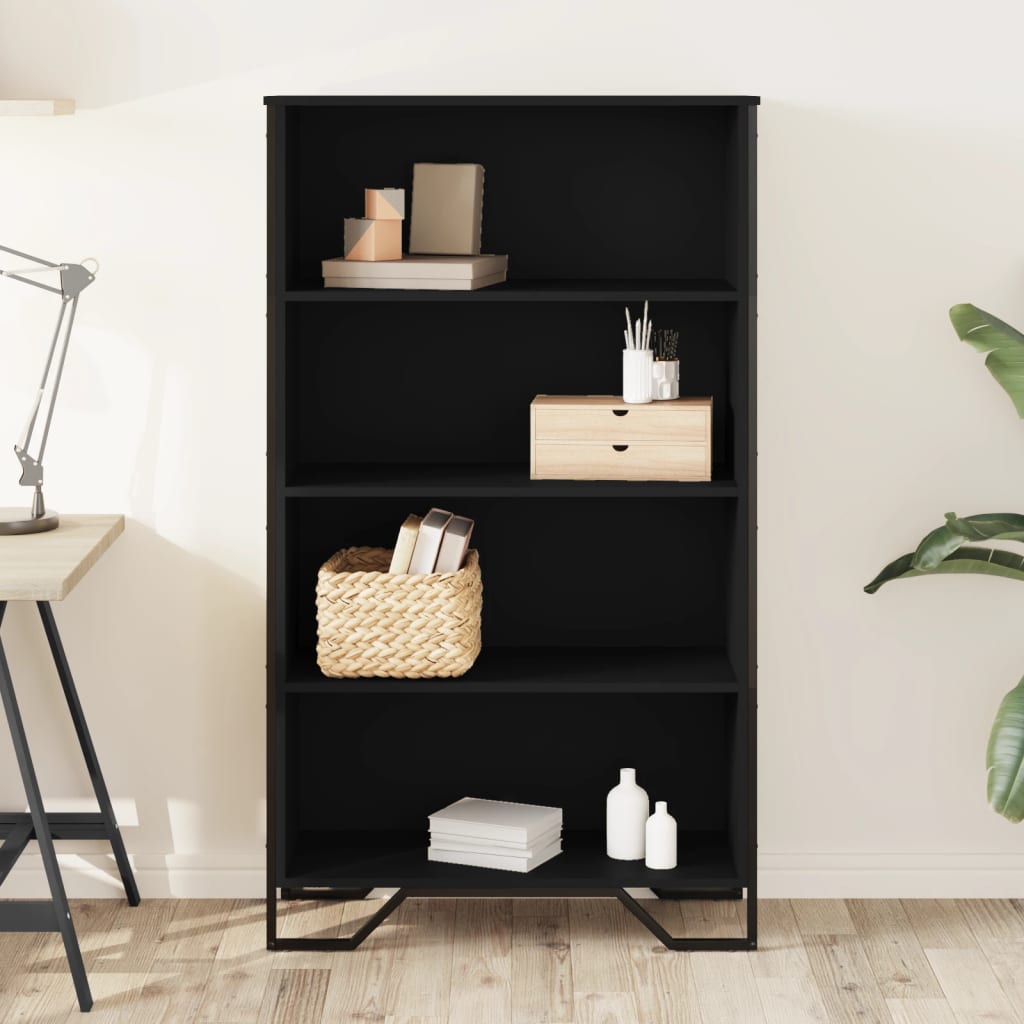 vidaXL Bibliotecă, negru, 80x31x137,5 cm, lemn prelucrat vidaXL Bibliotecă, negru, 80x31x137,5 cm, lemn prelucrat