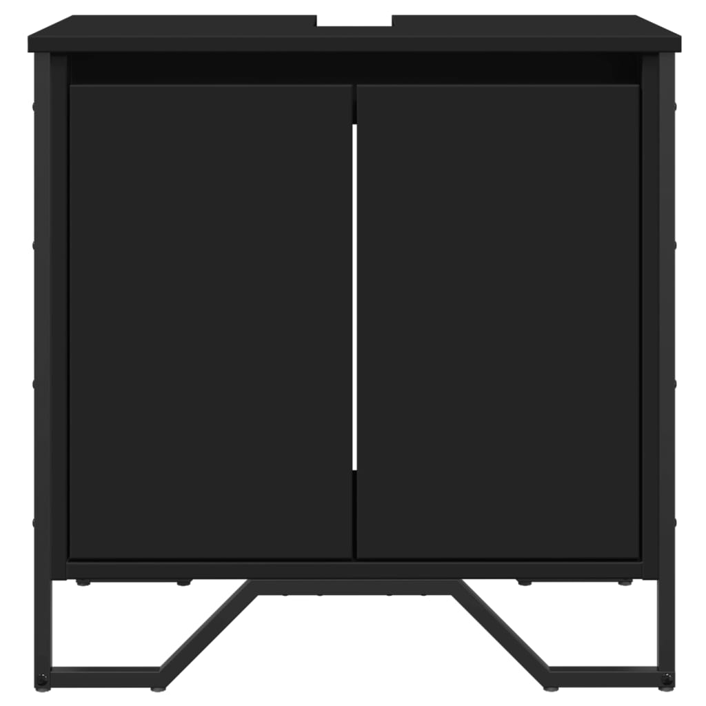 vidaXL Dulap pentru chiuvetă baie, negru, 60x35x60 cm, lemn prelucrat vidaXL Dulap pentru chiuvetă baie, negru, 60x35x60 cm, lemn prelucrat