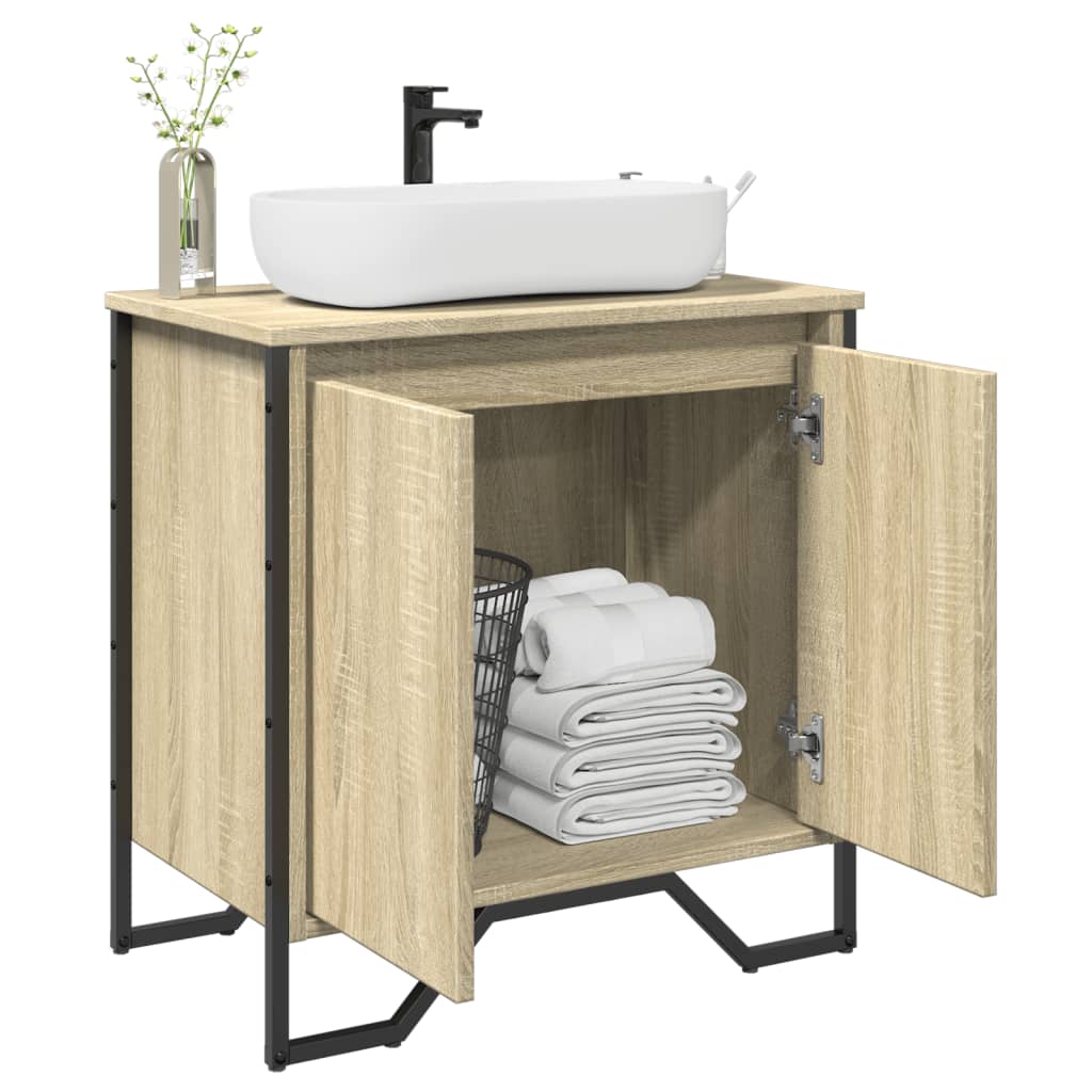 vidaXL Dulap chiuvetă baie, stejar sonoma, 60x35x60 cm, lemn prelucrat vidaXL Dulap chiuvetă baie, stejar sonoma, 60x35x60 cm, lemn prelucrat