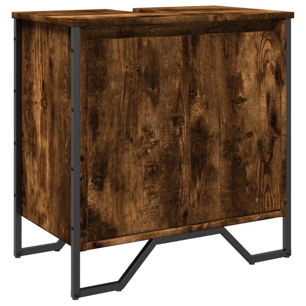 vidaXL Dulap chiuvetă baie, stejar fumuriu, 60x35x60 cm lemn prelucrat vidaXL Dulap chiuvetă baie, stejar fumuriu, 60x35x60 cm lemn prelucrat