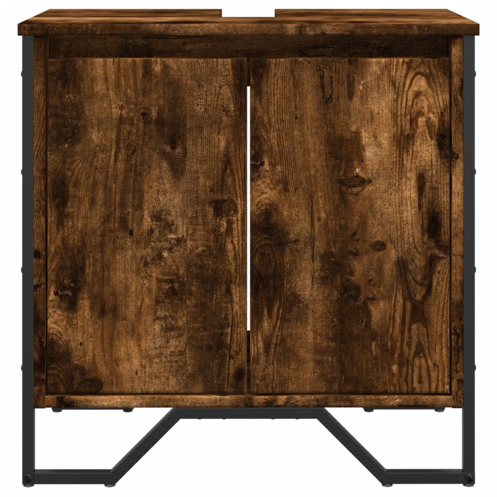 vidaXL Dulap chiuvetă baie, stejar fumuriu, 60x35x60 cm lemn prelucrat vidaXL Dulap chiuvetă baie, stejar fumuriu, 60x35x60 cm lemn prelucrat