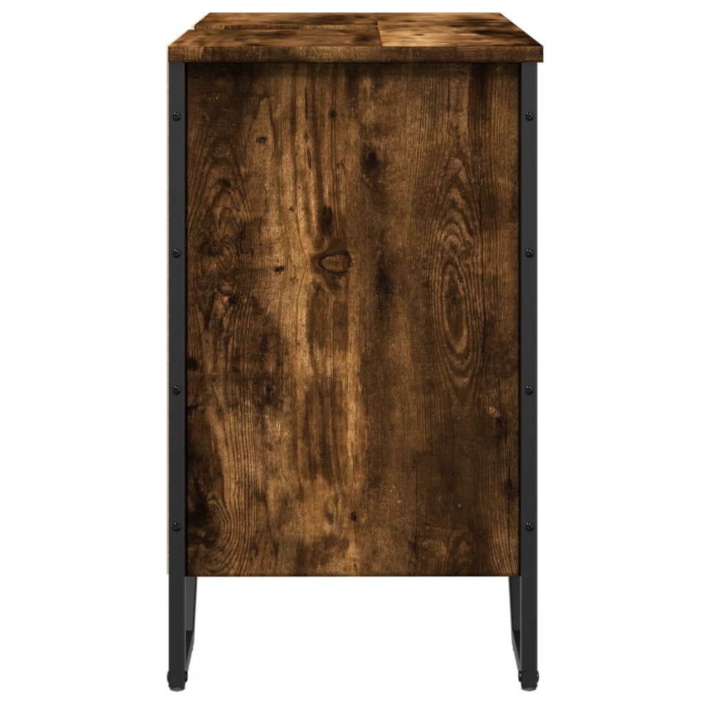 vidaXL Dulap chiuvetă baie, stejar fumuriu, 60x35x60 cm lemn prelucrat vidaXL Dulap chiuvetă baie, stejar fumuriu, 60x35x60 cm lemn prelucrat