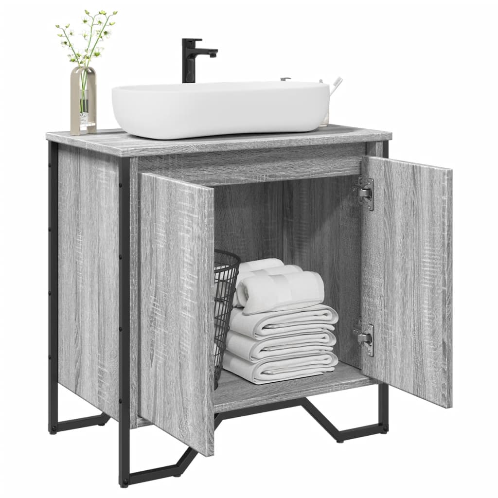 vidaXL Dulap chiuvetă baie, gri sonoma, 60x35x60 cm, lemn prelucrat vidaXL Dulap chiuvetă baie, gri sonoma, 60x35x60 cm, lemn prelucrat