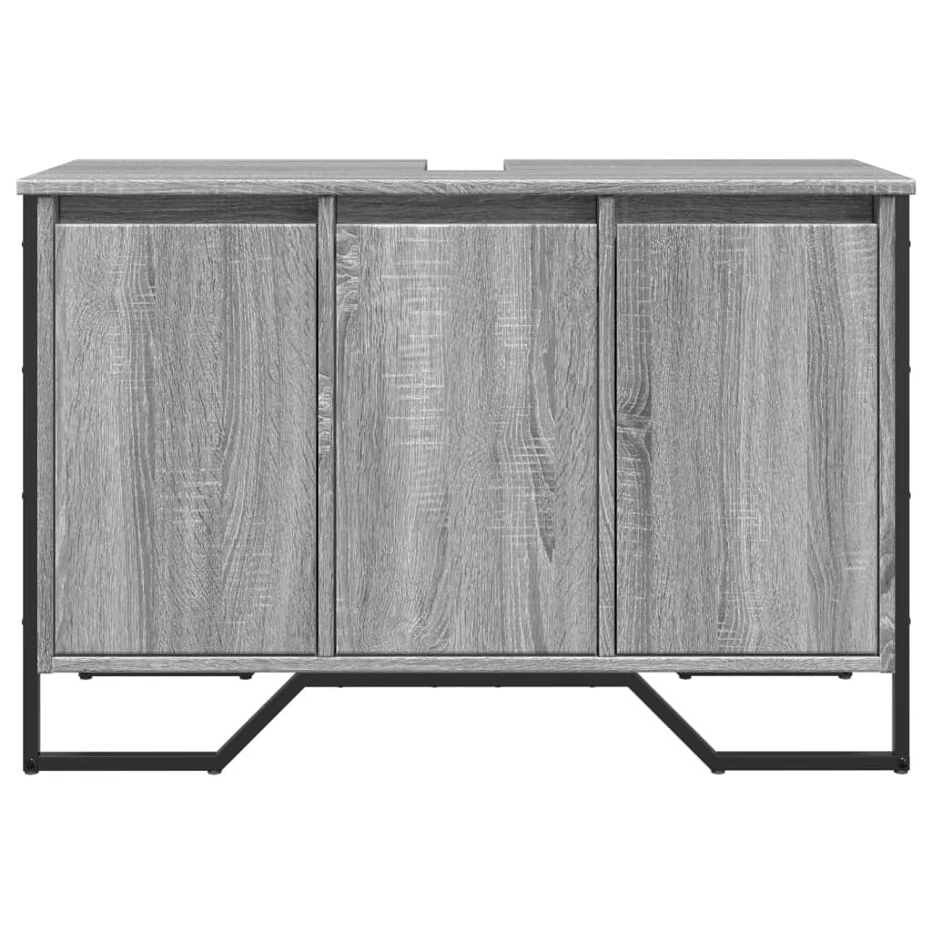 vidaXL Dulap chiuvetă baie, gri sonoma, 91x35x60 cm, lemn prelucrat