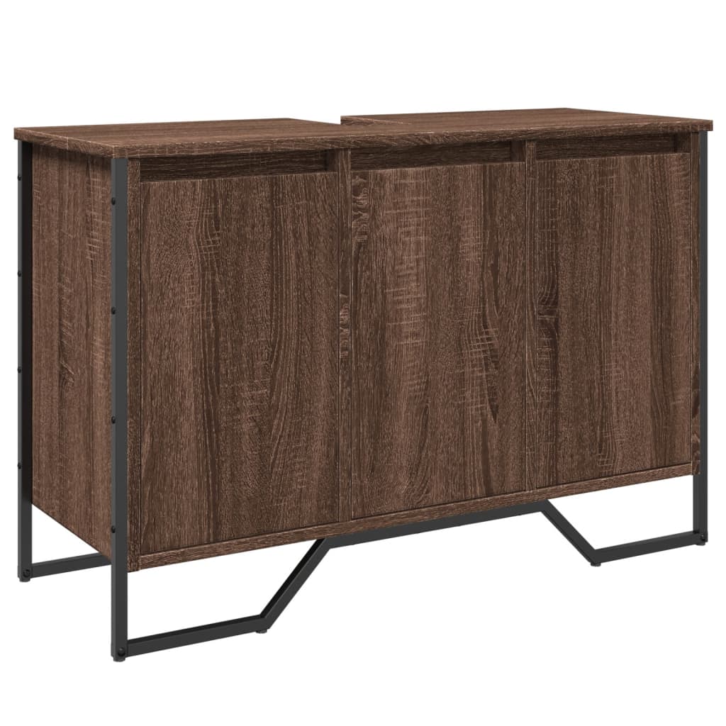 vidaXL Dulap chiuvetă de baie, stejar maro, 91x35x60 cm lemn prelucrat vidaXL Dulap chiuvetă de baie, stejar maro, 91x35x60 cm lemn prelucrat