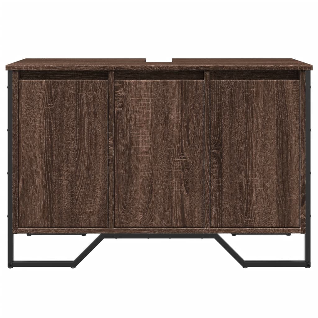 vidaXL Dulap chiuvetă de baie, stejar maro, 91x35x60 cm lemn prelucrat vidaXL Dulap chiuvetă de baie, stejar maro, 91x35x60 cm lemn prelucrat