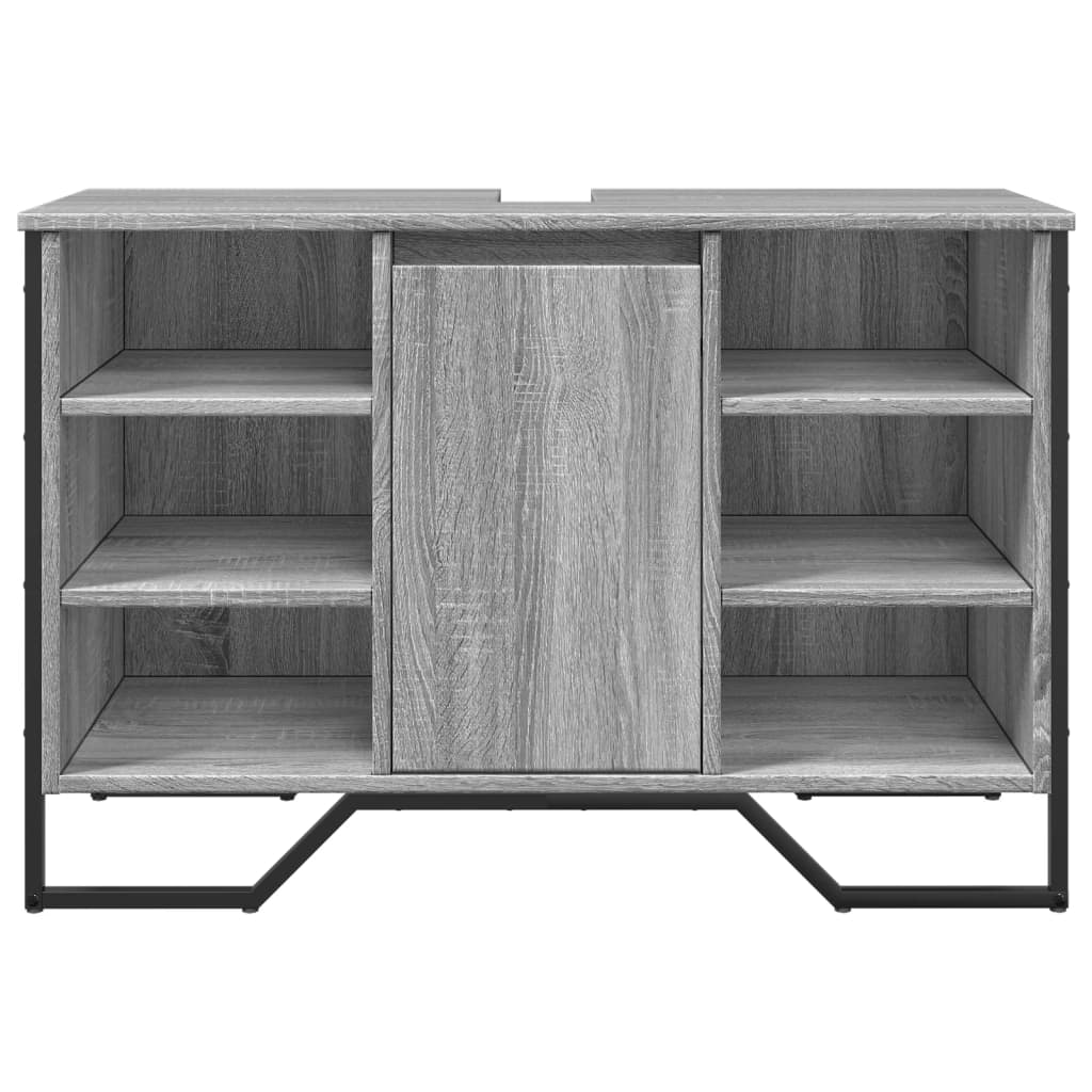 vidaXL Dulap chiuvetă baie, gri sonoma, 91x35x60 cm, lemn prelucrat vidaXL Dulap chiuvetă baie, gri sonoma, 91x35x60 cm, lemn prelucrat