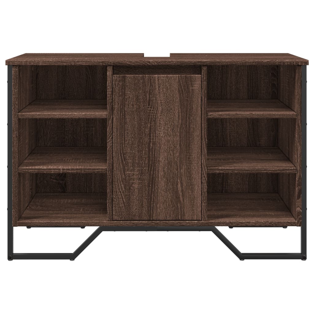vidaXL Dulap chiuvetă de baie, stejar maro, 91x35x60 cm lemn prelucrat vidaXL Dulap chiuvetă de baie, stejar maro, 91x35x60 cm lemn prelucrat