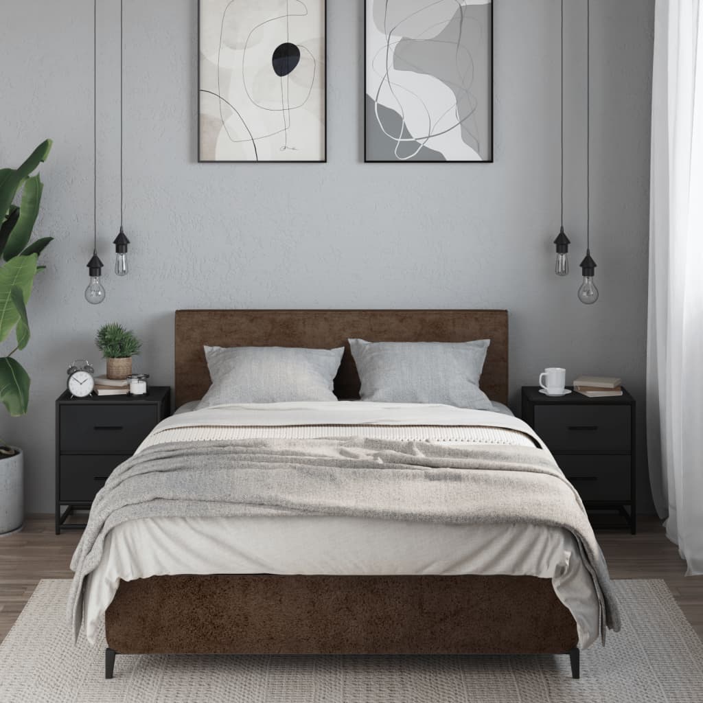 vidaXL Noptiere, 2 buc., negru, 40x31x50 cm, lemn prelucrat