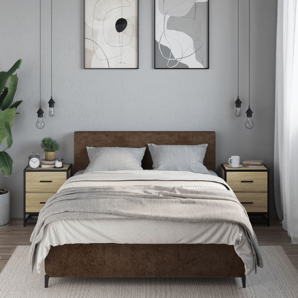 vidaXL Noptiere, 2 buc., stejar sonoma, 40x31x50 cm, lemn compozit vidaXL Noptiere, 2 buc., stejar sonoma, 40x31x50 cm, lemn compozit