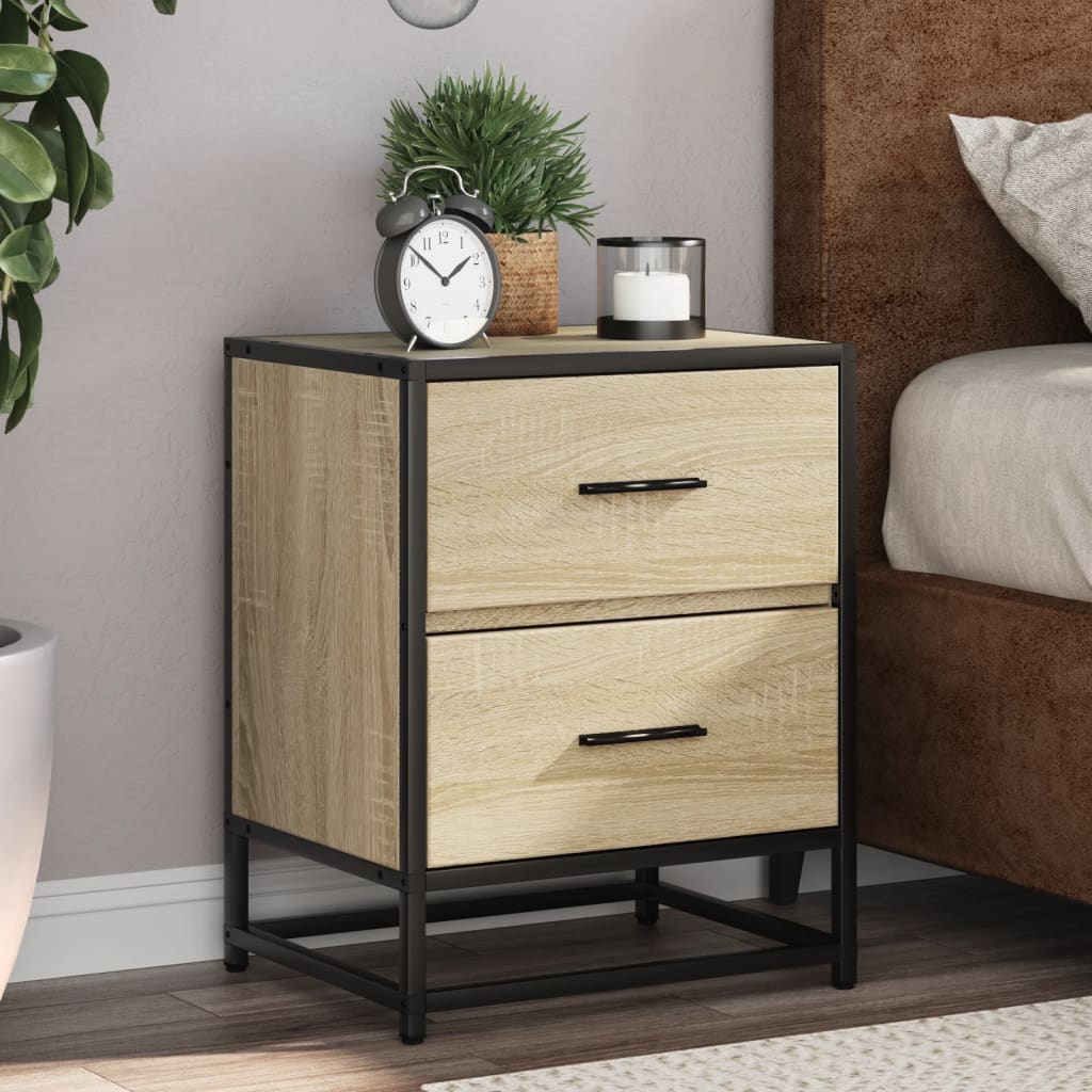 vidaXL Noptiere, 2 buc., stejar sonoma, 40x31x50 cm, lemn compozit vidaXL Noptiere, 2 buc., stejar sonoma, 40x31x50 cm, lemn compozit