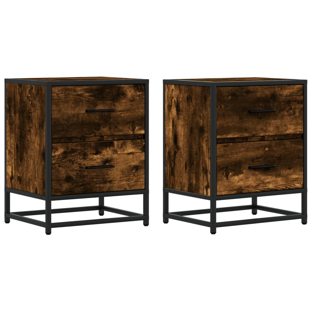 vidaXL Noptiere, 2 buc., stejar fumuriu, 40x31x50 cm, lemn compozit vidaXL Noptiere, 2 buc., stejar fumuriu, 40x31x50 cm, lemn compozit