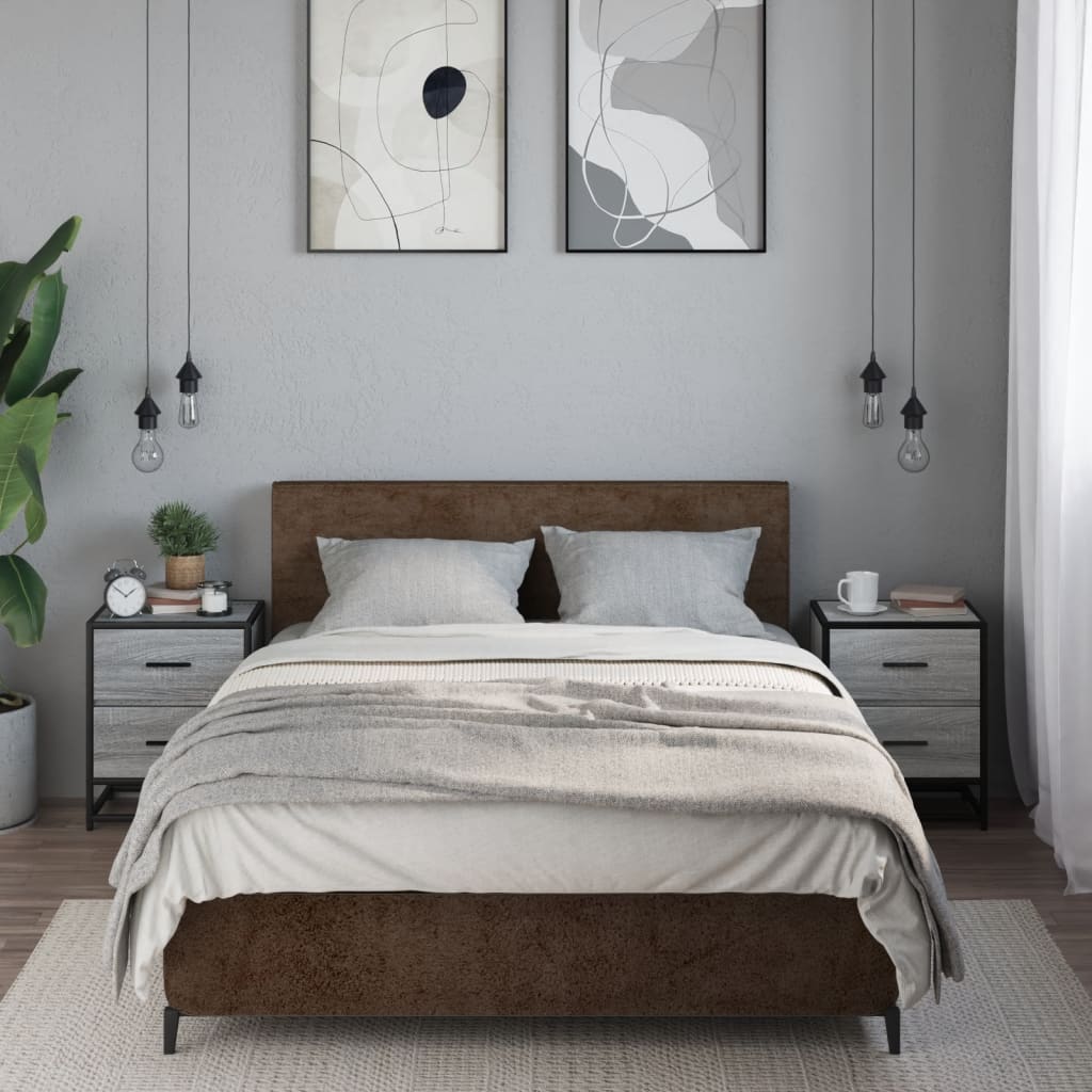 vidaXL Noptiere, 2 buc., gri sonoma, 40x31x50 cm, lemn compozit