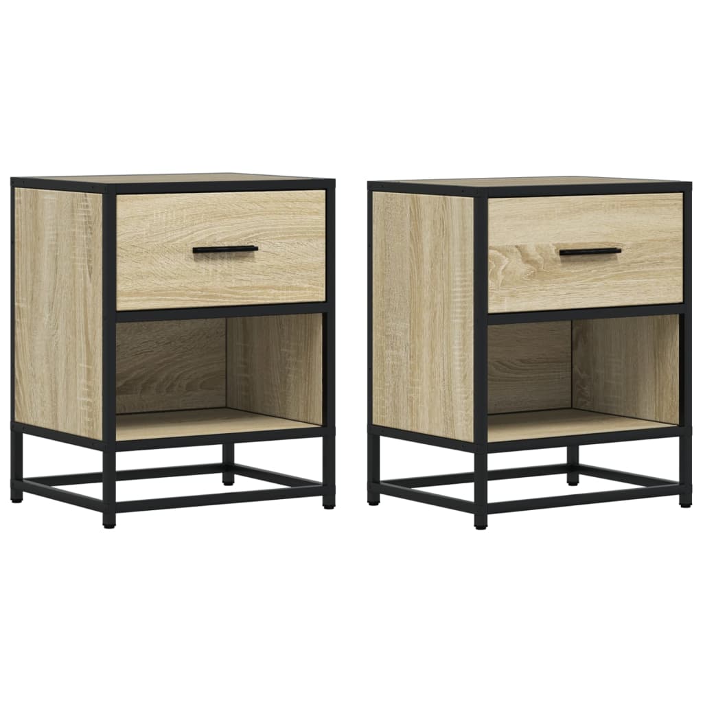 vidaXL Noptiere, 2 buc., stejar sonoma, 40x31x50 cm, lemn compozit vidaXL Noptiere, 2 buc., stejar sonoma, 40x31x50 cm, lemn compozit