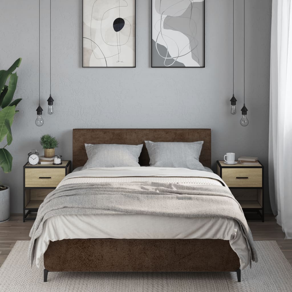vidaXL Noptiere, 2 buc., stejar sonoma, 40x31x50 cm, lemn compozit vidaXL Noptiere, 2 buc., stejar sonoma, 40x31x50 cm, lemn compozit