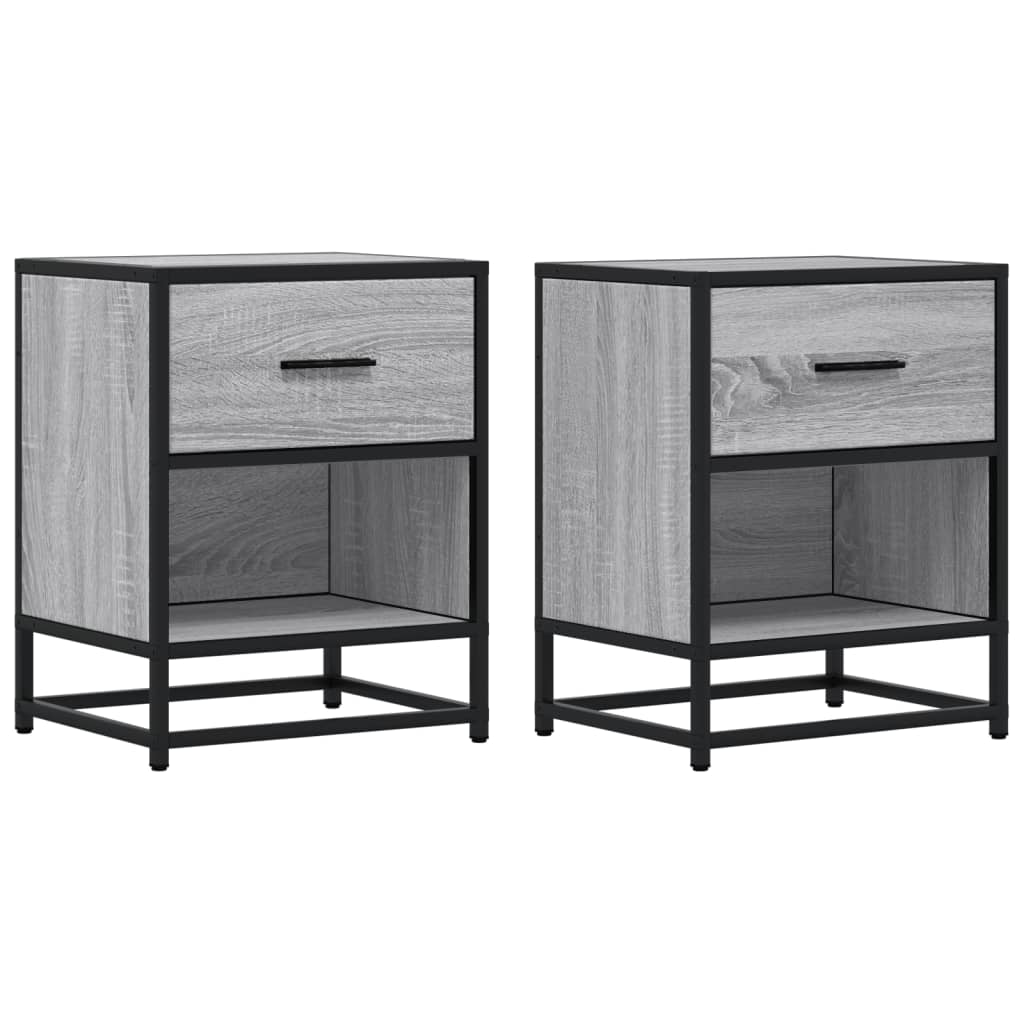 vidaXL Noptiere, 2 buc., gri sonoma, 40x31x50 cm, lemn compozit vidaXL Noptiere, 2 buc., gri sonoma, 40x31x50 cm, lemn compozit