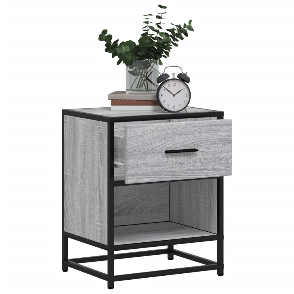 vidaXL Noptiere, 2 buc., gri sonoma, 40x31x50 cm, lemn compozit vidaXL Noptiere, 2 buc., gri sonoma, 40x31x50 cm, lemn compozit