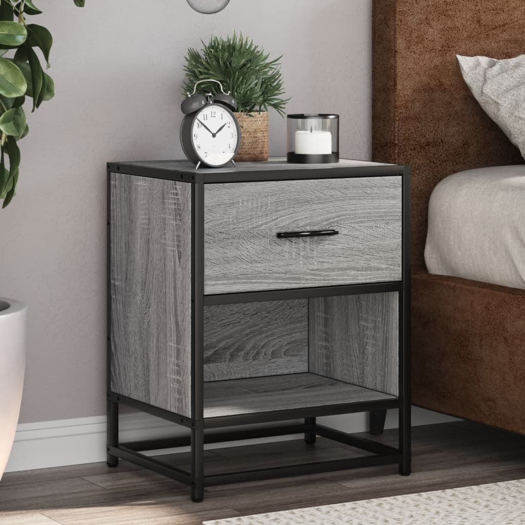 vidaXL Noptiere, 2 buc., gri sonoma, 40x31x50 cm, lemn compozit vidaXL Noptiere, 2 buc., gri sonoma, 40x31x50 cm, lemn compozit