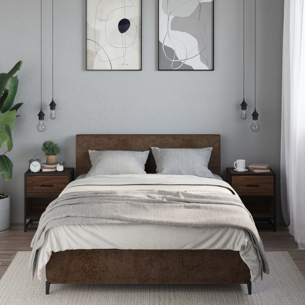 vidaXL Noptiere, 2 buc., stejar maro, 40x31x50 cm, lemn compozit