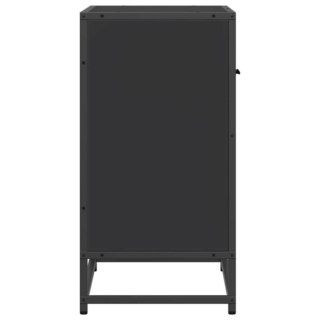 vidaXL Noptiera neagra 60x31x60 cm lemn prelucrat si metal