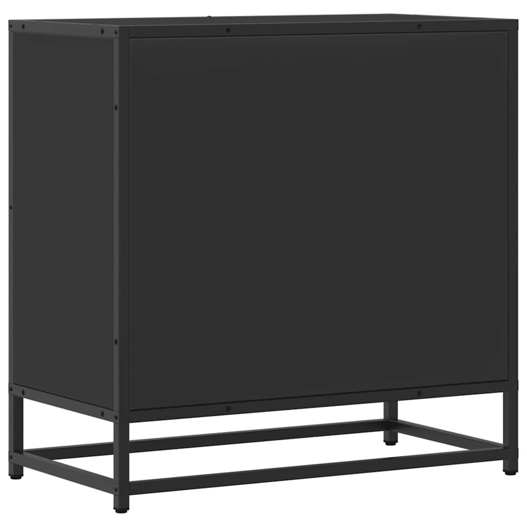 vidaXL Noptiera neagra 60x31x60 cm lemn prelucrat si metal