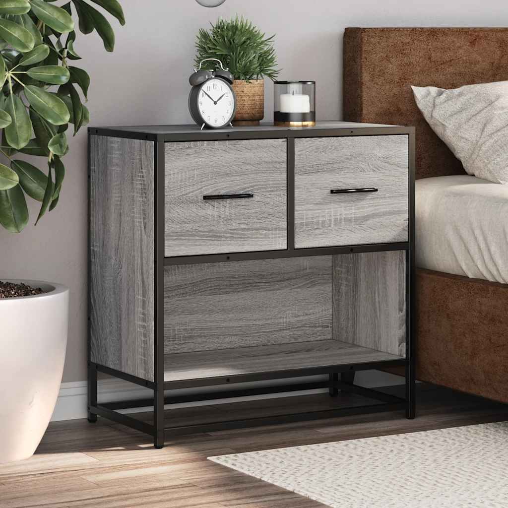 vidaXL Noptiera gri Sonoma 60x31x60 cm lemn prelucrat si metal