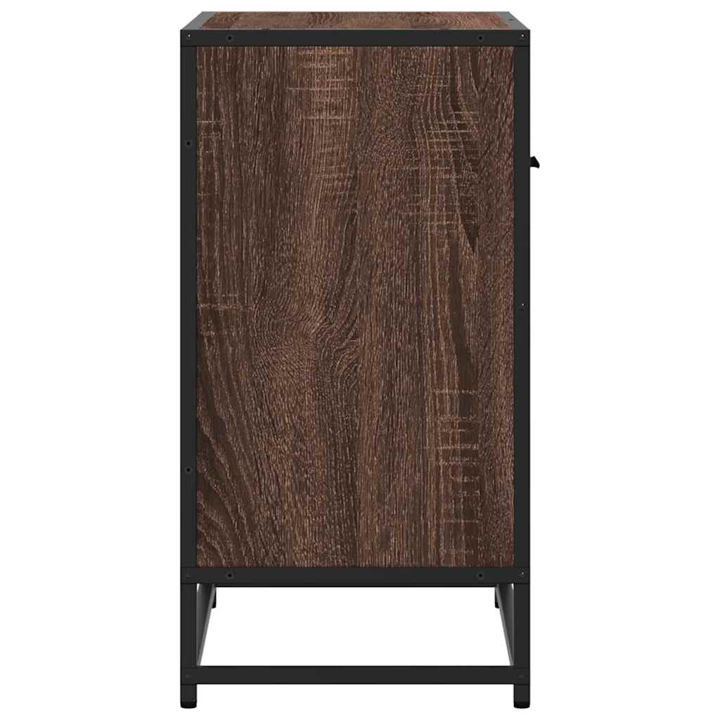 vidaXL Noptiera stejar maro 60x31x60 cm lemn prelucrat si metal