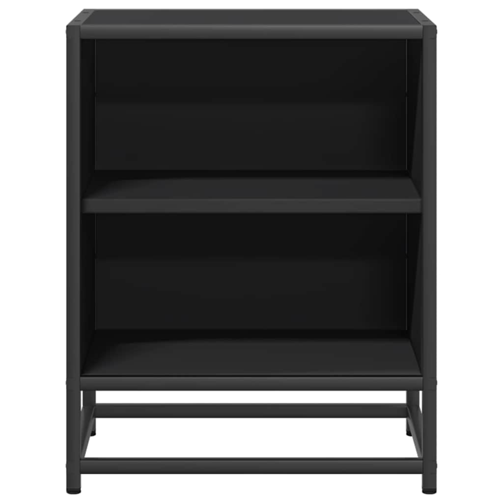 vidaXL Noptiera neagra 40x31x50 cm lemn prelucrat si metal
