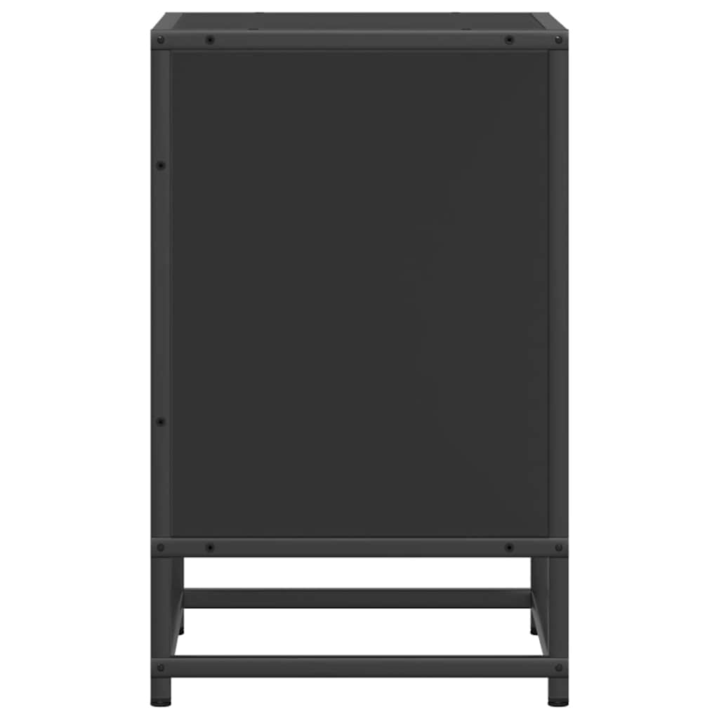 vidaXL Noptiera neagra 40x31x50 cm lemn prelucrat si metal