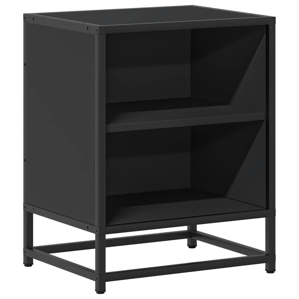 vidaXL Noptiere 2 buc Negru 40x31x50 cm Lemn și metal prelucrat