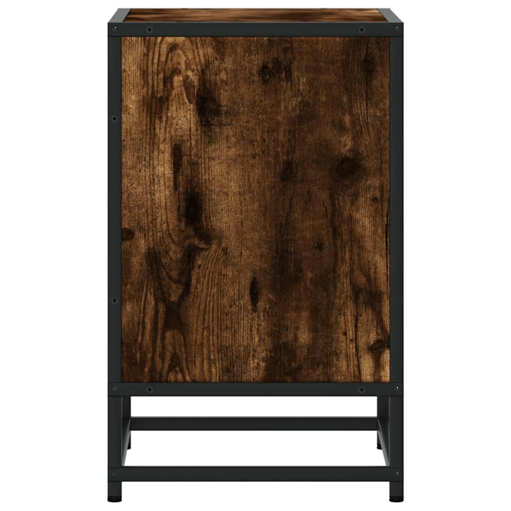 vidaXL Noptiera stejar afumat 40x31x50 cm lemn prelucrat si metal