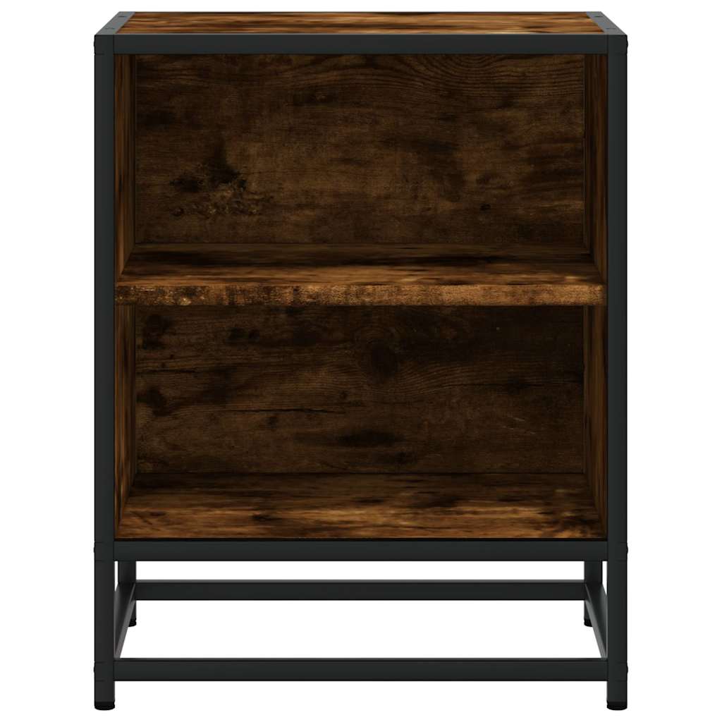 vidaXL Noptiera 2 buc stejar afumat 40x31x50cm lemn prelucrat si metal vidaXL Noptiera 2 buc stejar afumat 40x31x50cm lemn prelucrat si metal