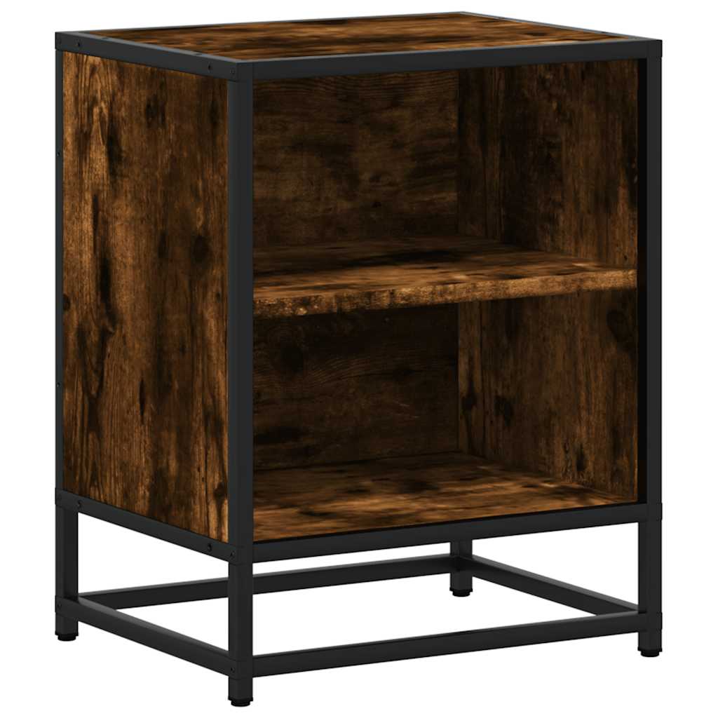 vidaXL Noptiera 2 buc stejar afumat 40x31x50cm lemn prelucrat si metal vidaXL Noptiera 2 buc stejar afumat 40x31x50cm lemn prelucrat si metal