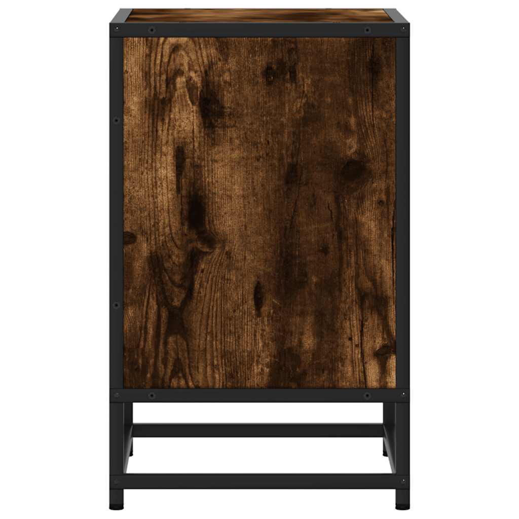 vidaXL Noptiera 2 buc stejar afumat 40x31x50cm lemn prelucrat si metal vidaXL Noptiera 2 buc stejar afumat 40x31x50cm lemn prelucrat si metal