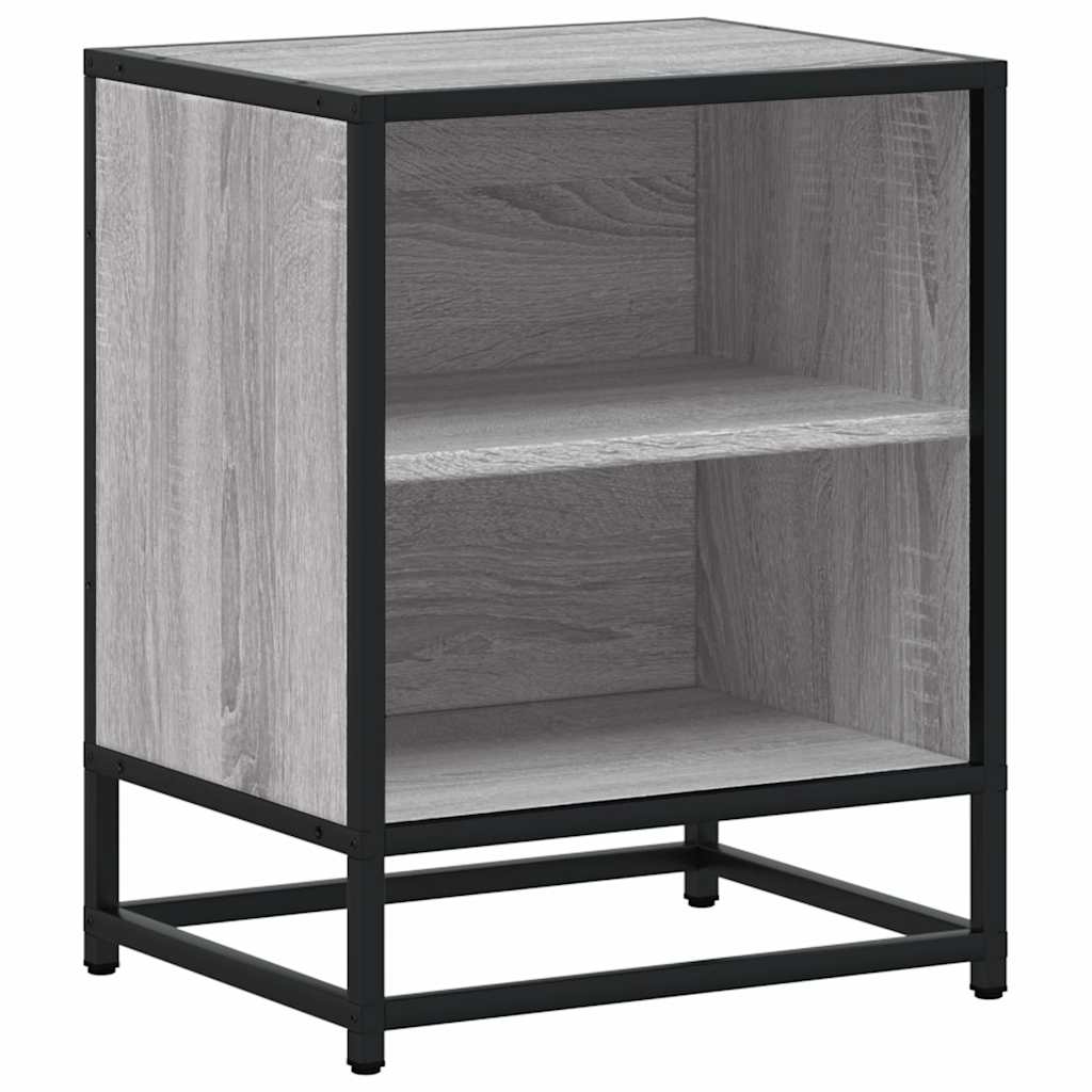 vidaXL Noptiera gri Sonoma 40x31x50 cm lemn prelucrat si metal