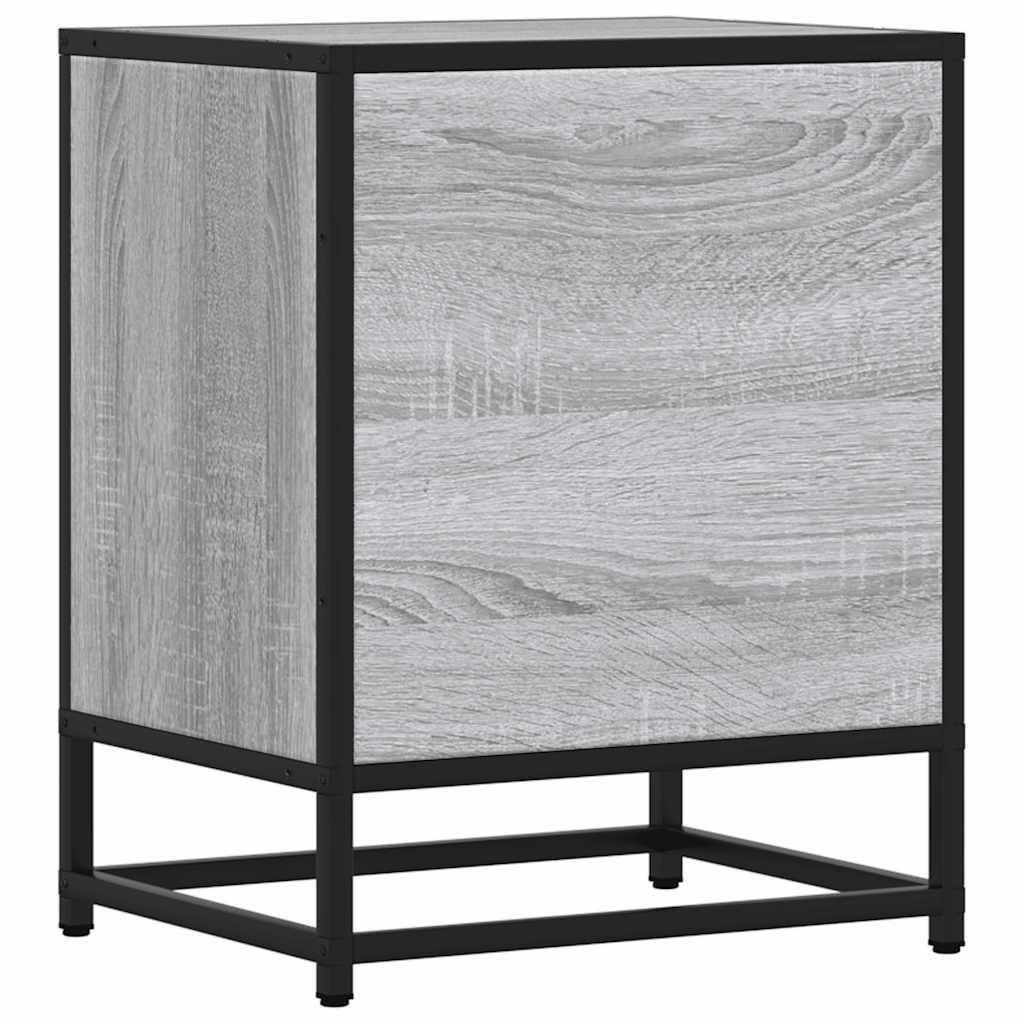vidaXL Noptiera gri Sonoma 40x31x50 cm lemn prelucrat si metal