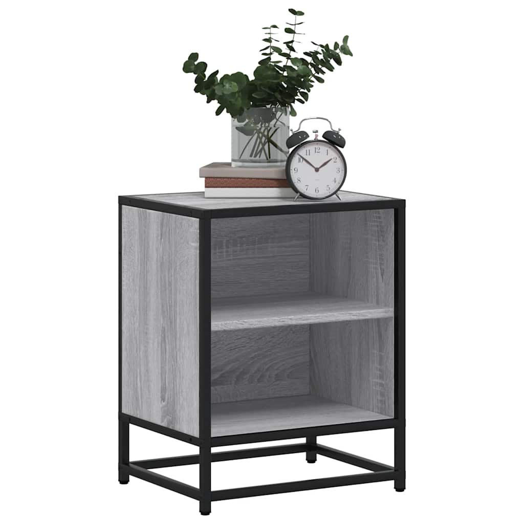vidaXL Noptiere 2 buc Gri Sonoma 40x31x50 cm lemn prelucrat și metal